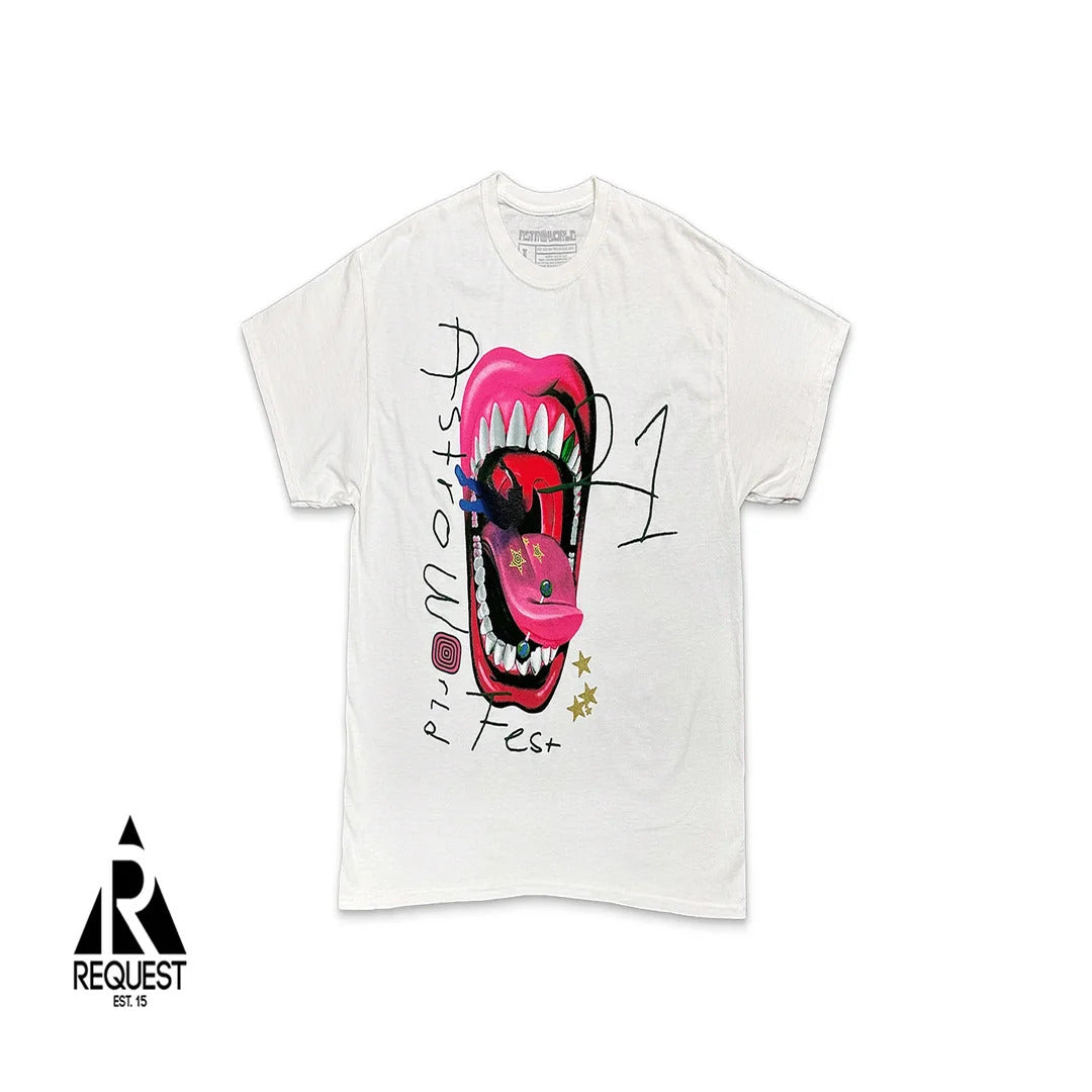 Cactus Jack by Travis Scott Mouth Tee 'White'