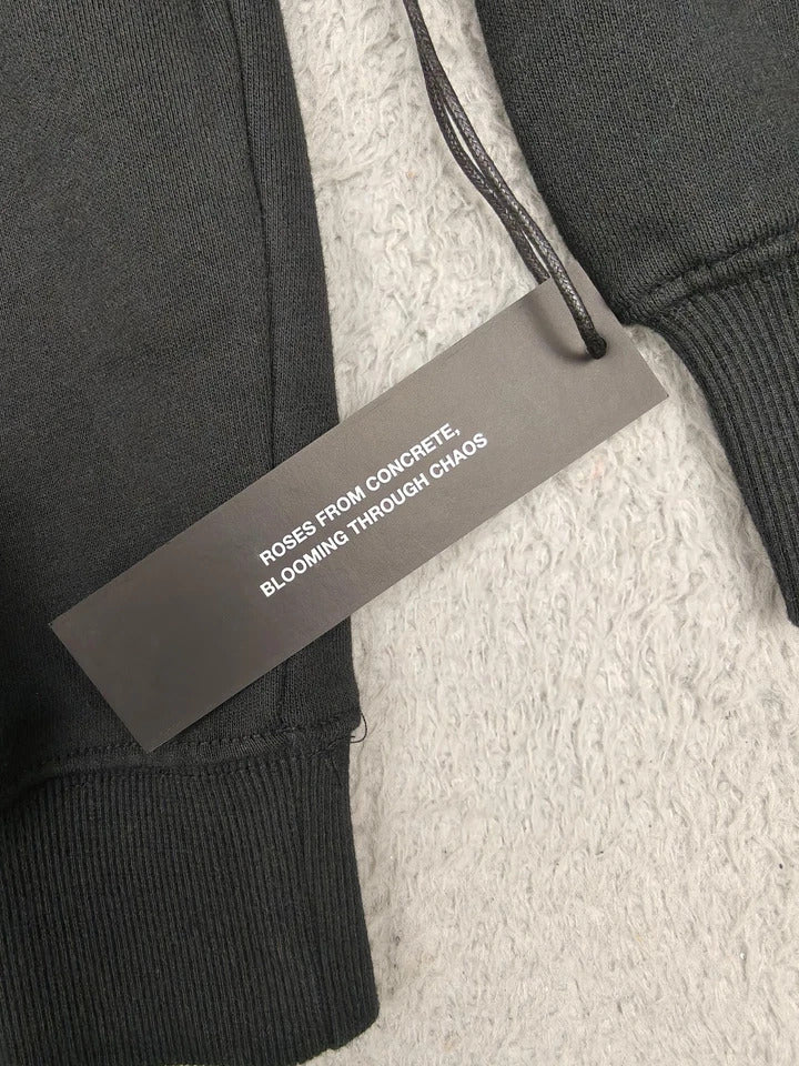 Civil Regime Concrete Rose Snap Hoodie - Black